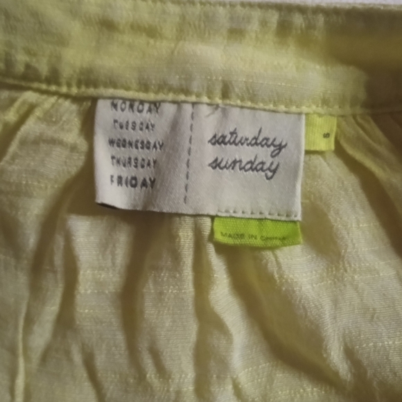 Anthropologie Saturday Sunday Light Yellow Slouchy Gauzy Blouse Cover Up Small - Picture 6 of 8